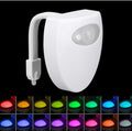 The white sensor light on its bendable arm, with the sixteen colors it produces