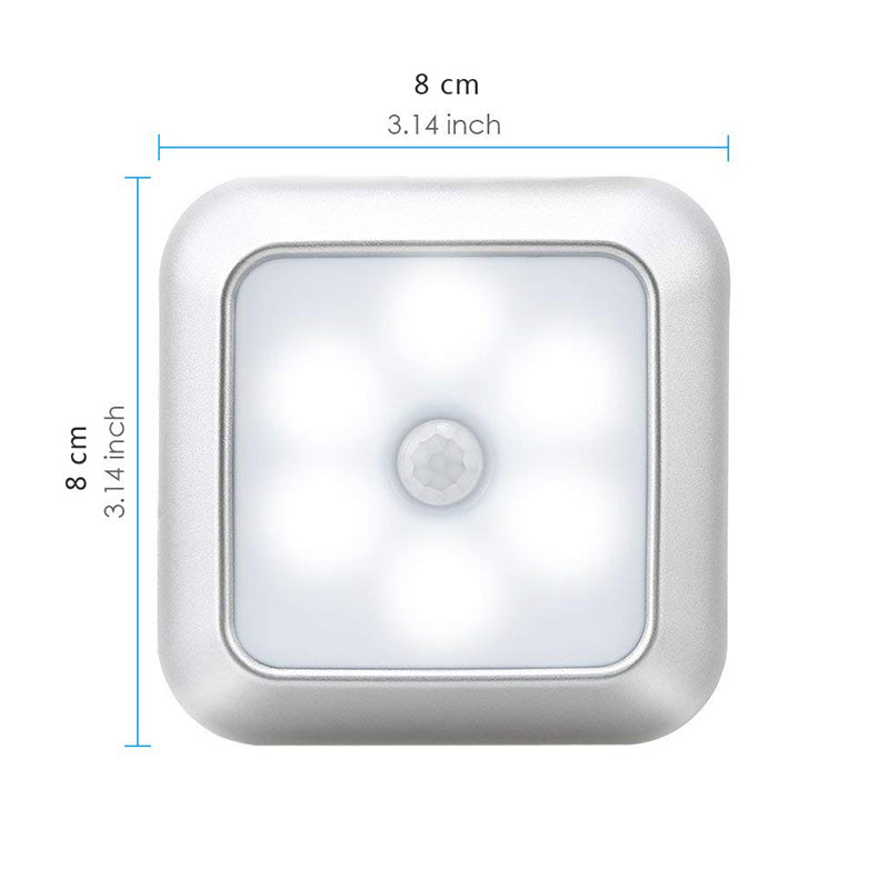 Dimension diagram: the puck light is 8 cm square
