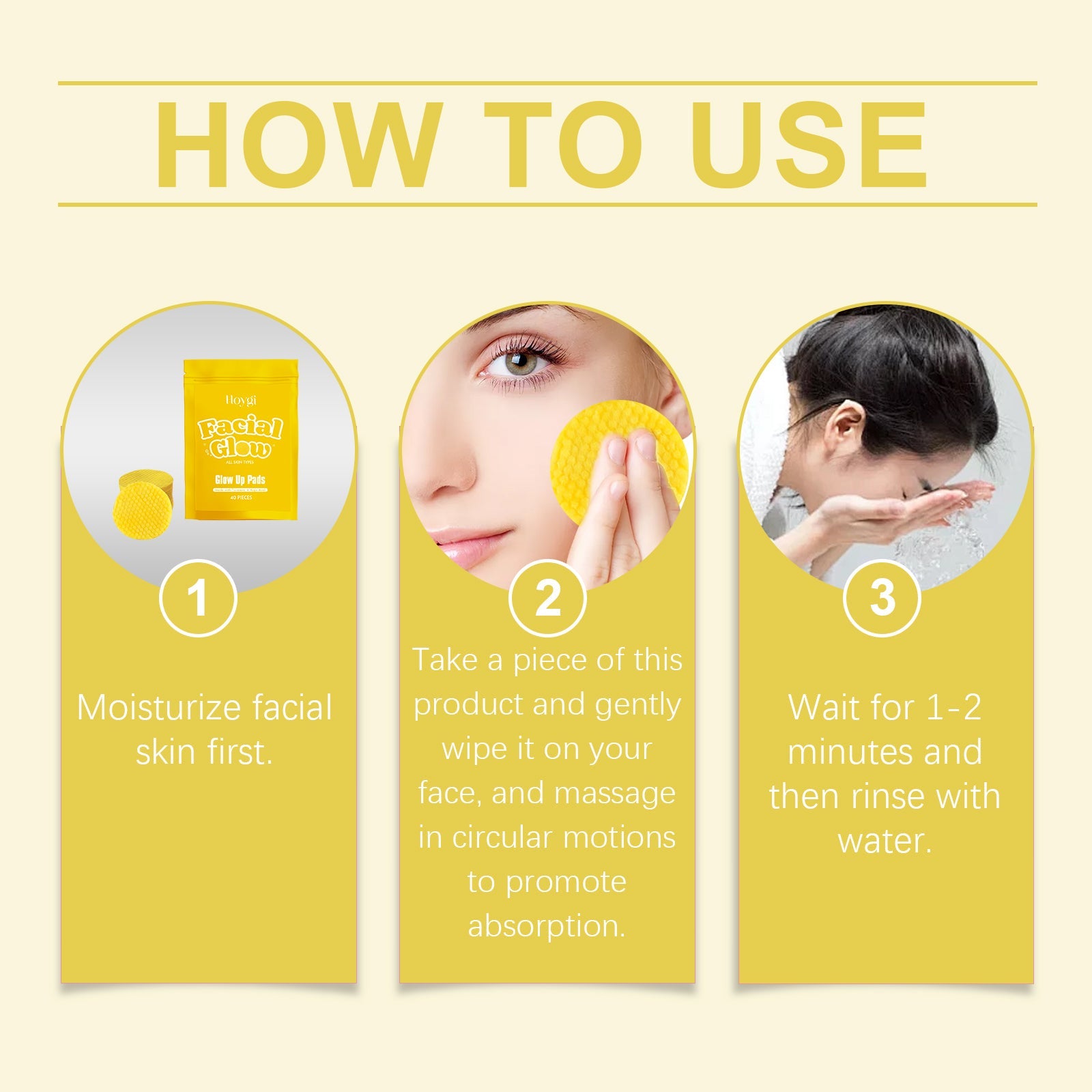 How to use: moisturise, wipe over the face, rinse after one to two minutes