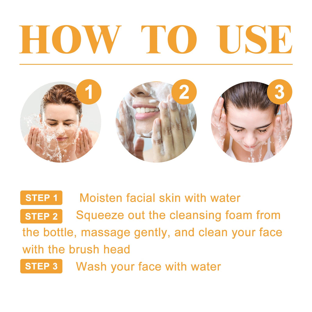 How to use: moisten the face, squeeze out the foam, rinse