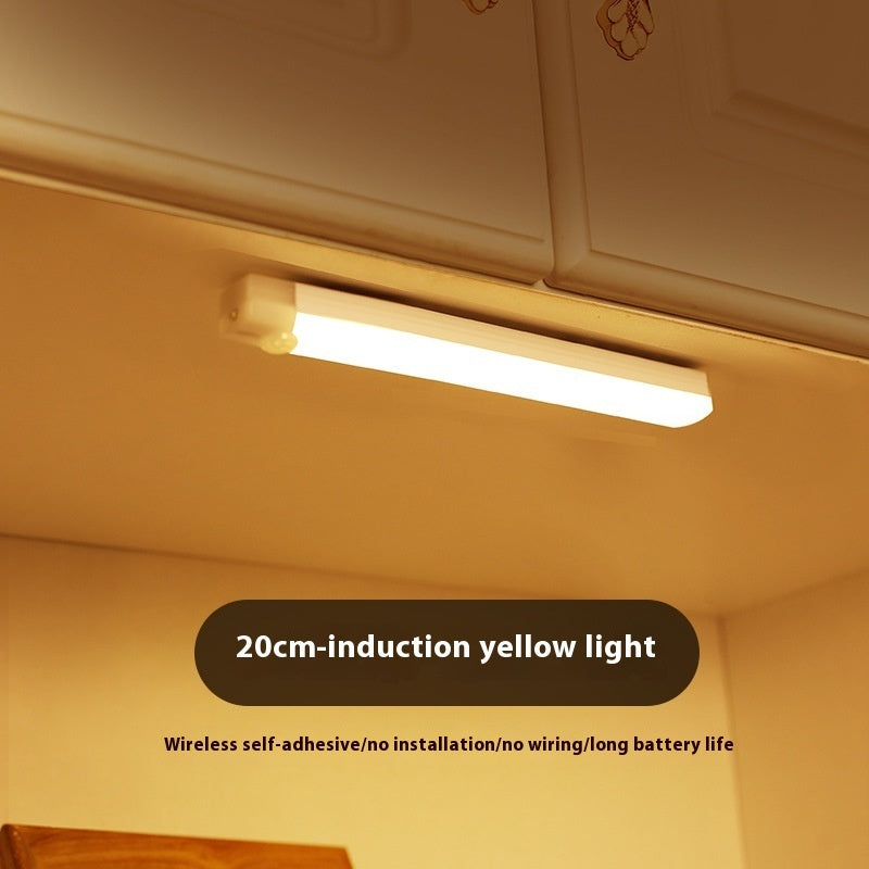 20 cm light bar lighting the counter under a kitchen cabinet