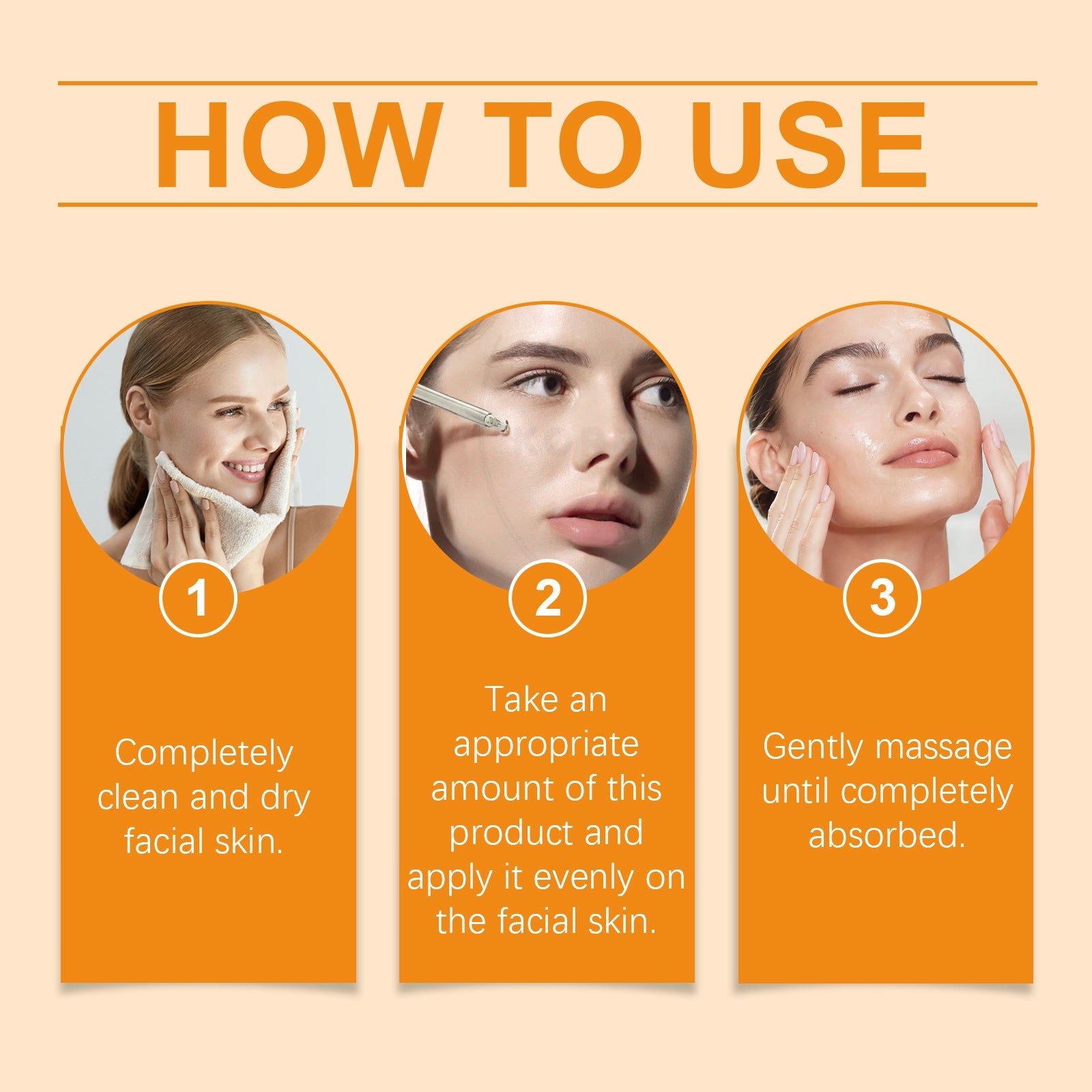 How to use: cleanse and dry, apply evenly, massage until absorbed