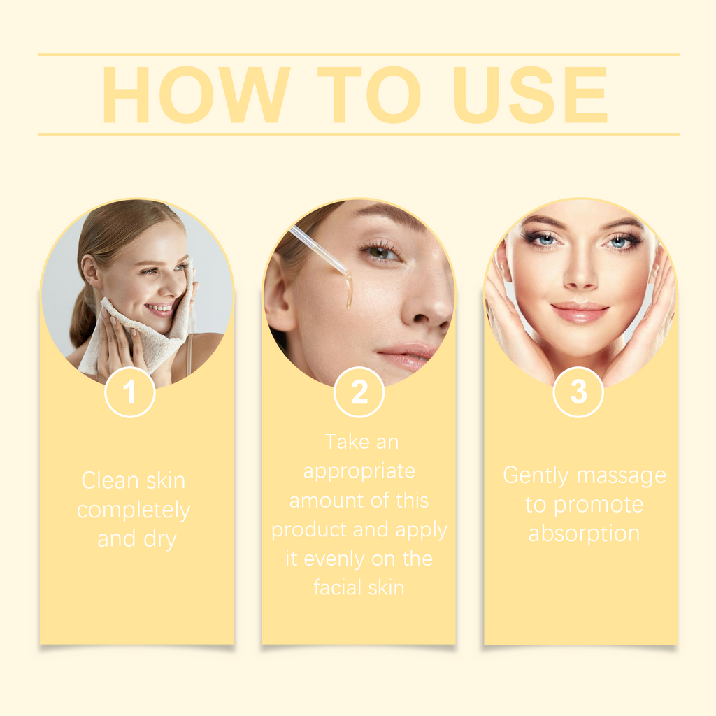 How to use: cleanse, apply evenly, massage in
